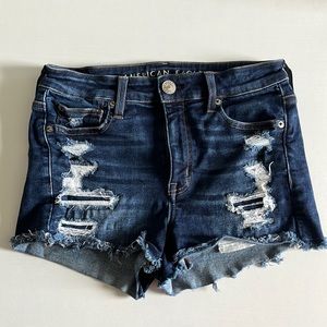 American Eagle Hi-Rise Shortie Next Level Stretch Jean Shorts